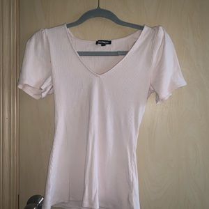 Pink puffy shoulder shirt